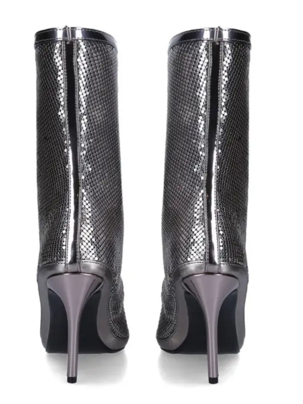 Carvela Kurt Geiger Armour Boot US 9.5 EUR 40.5 Silver NYE Statement Heels BNIB! - Picture 3 of 16